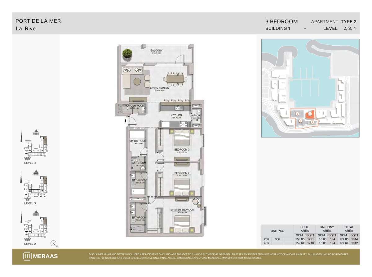 Type 2 - Unit 206,306,405